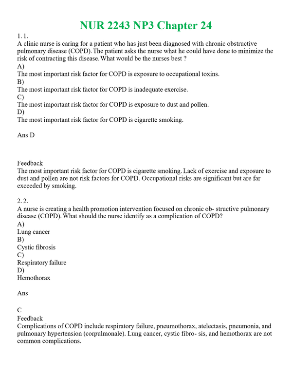 NUR 2243 NP3 CHAPTER 24 | GRADED A+ QUESTIONS & ANSWERS