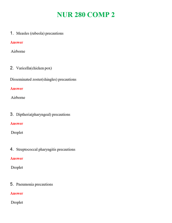 NUR 280 COMP 3 | (ACTUAL EXAM ) QUESTIONS AND ANSWERS (SOLVED)