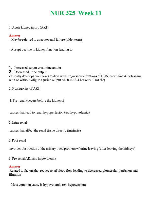 NUR 325 WEEK 11 | PASSED | A+ RATED GUIDE | NEW FULL EXAM
