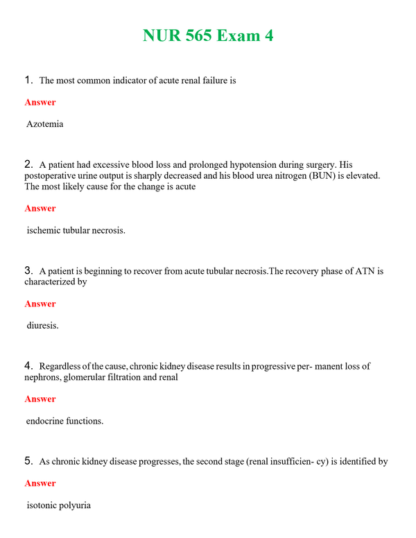 NUR 565 EXAM 4 | A++ EXAM WITH ALL NEW QS & AS - GUARANTEED PASS!
