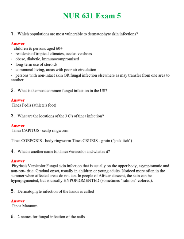 NUR 631 EXAM 5 | QUESTIONS & ANSWERS (SOLVED)