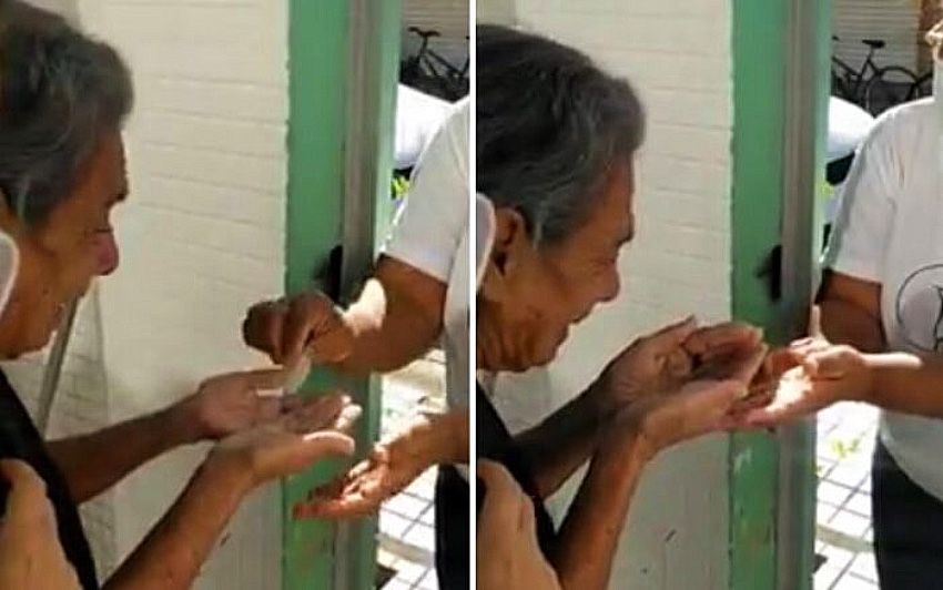 La toccante reazione dell'anziana che riceve la comunione dopo 5 mesi!