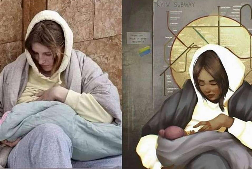 Madonna con Bambino nella Metropolitana di Kiev