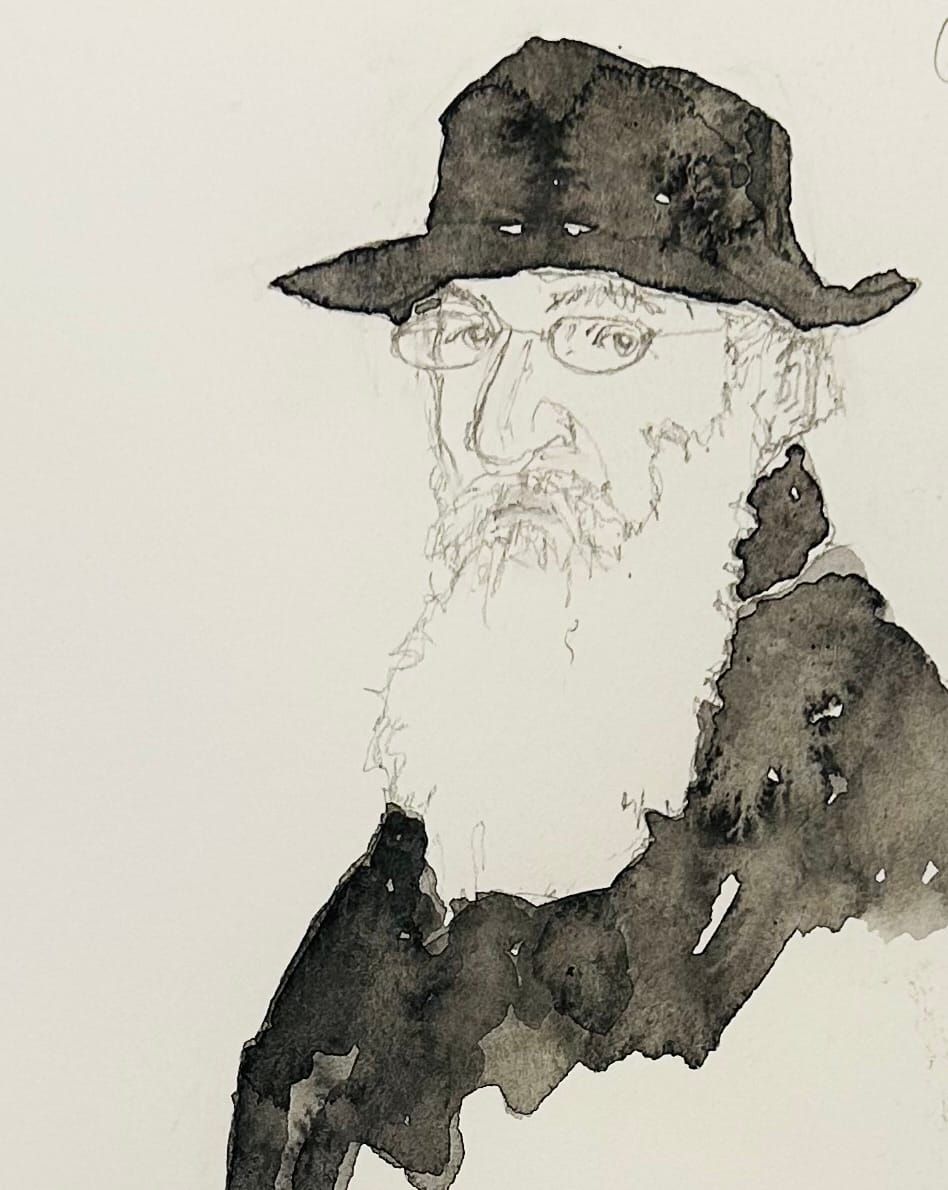 Watercolor sketch of Pissaro 