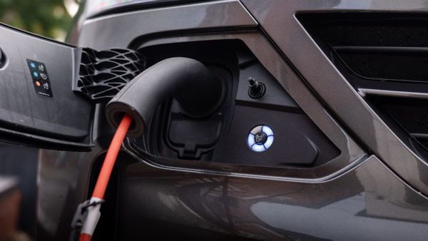 Electric E-Transporter van charging.