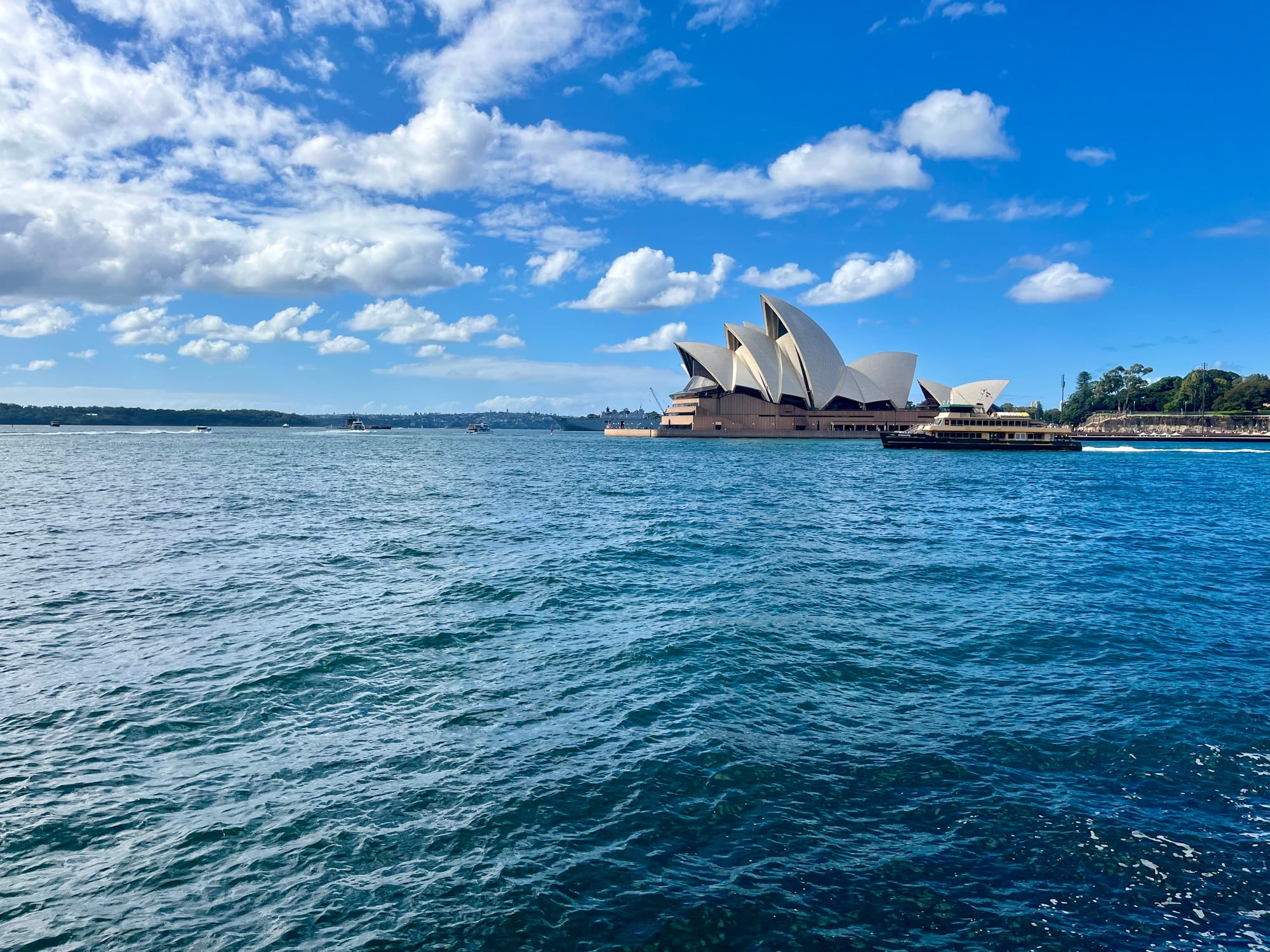 The Sydney Opera House seen from underneath the Harbour Bridge. Photo by Me.