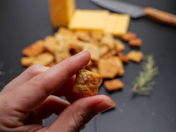Cheddar Rosemary Sourdough Discard Crackers