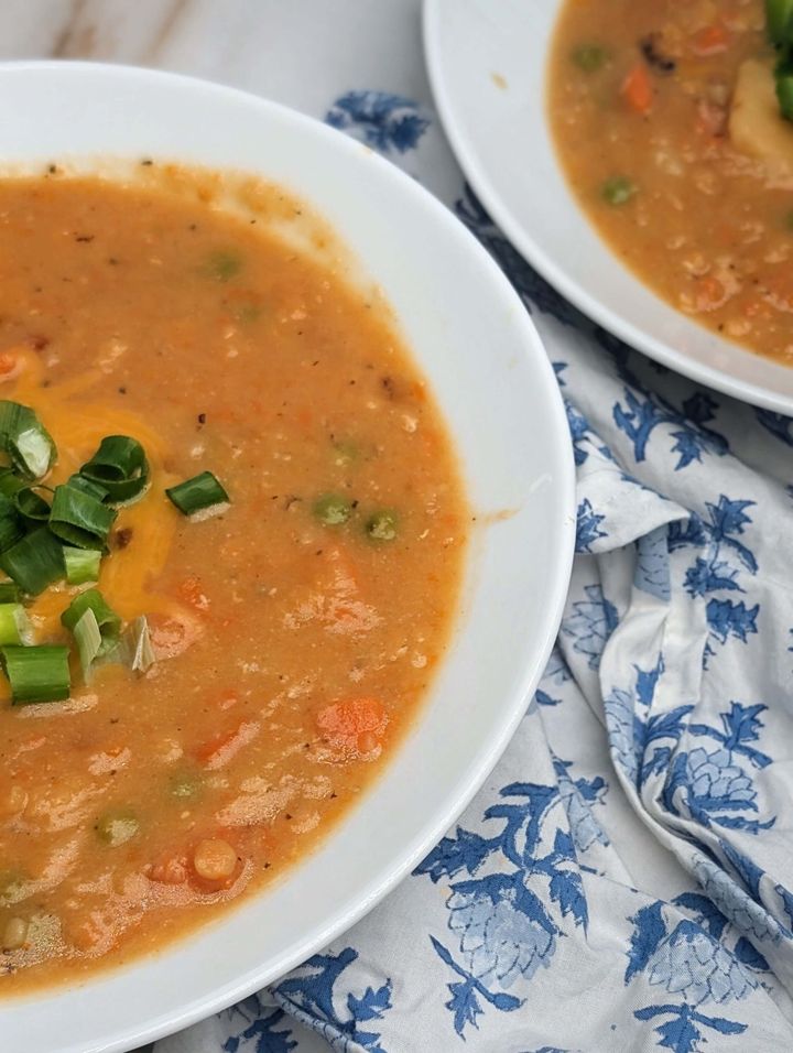 Hearty Potato, Ham, Pea and Lentil Soup
