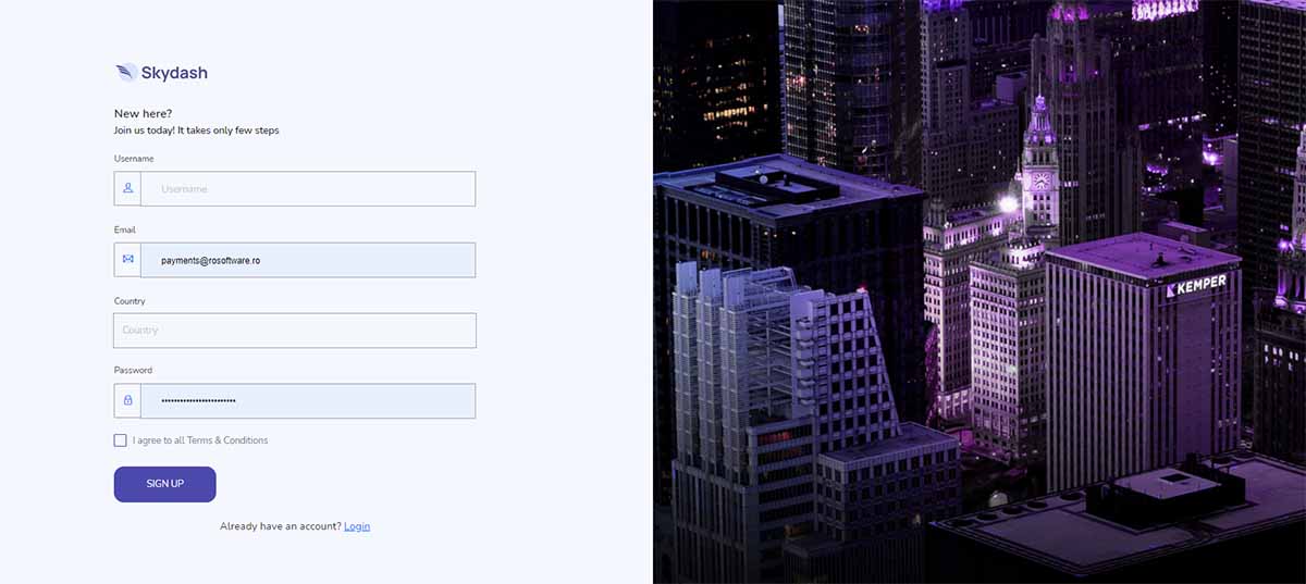 Skydash PRO - Sign UP Page (Bootstrap 5 Design)