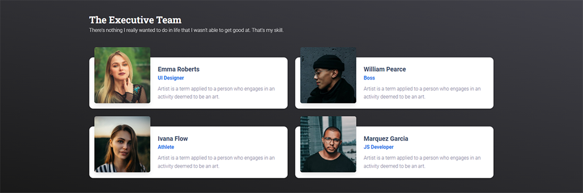 React Material Kit - Team Component
