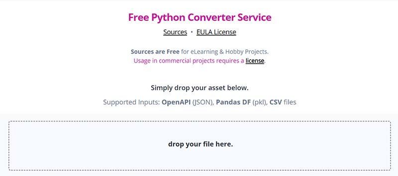 Python Generator & Converter - Free Service (opensource)