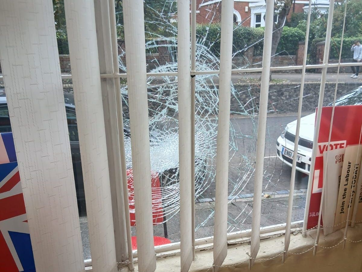 Labour office vandalised amid rising tensions