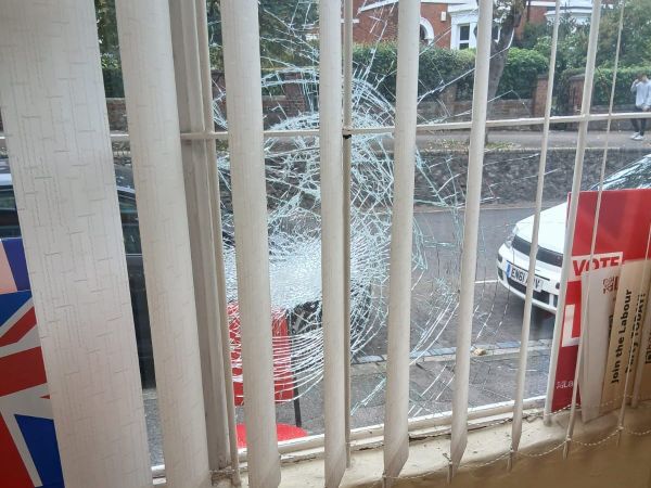 Labour office vandalised amid rising tensions