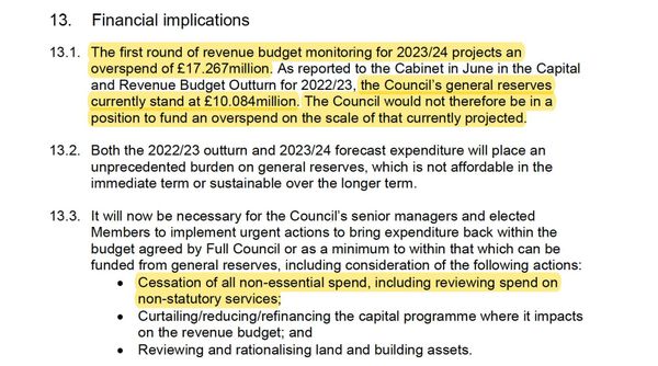 Medway Council overspend risks collapse of services