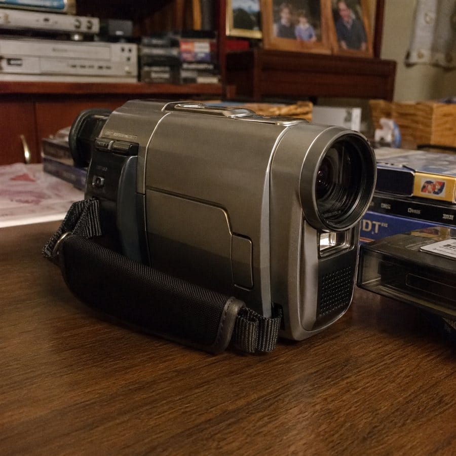 A handheld consumer camcorder