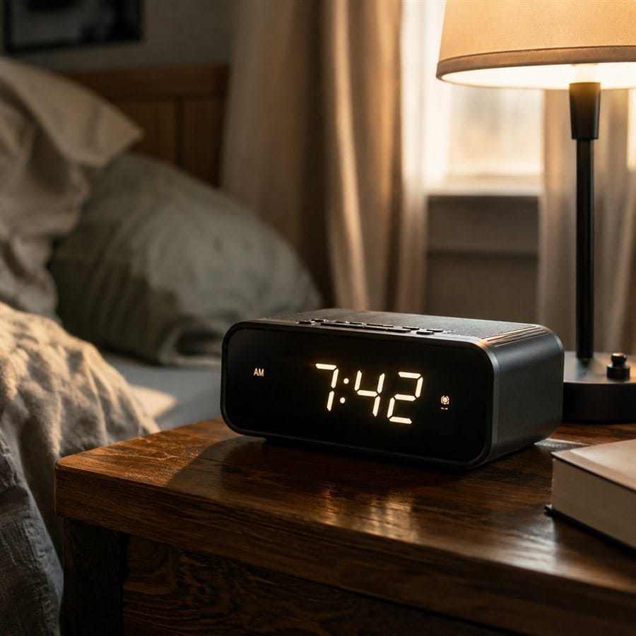 A digital AM/FM clock radio