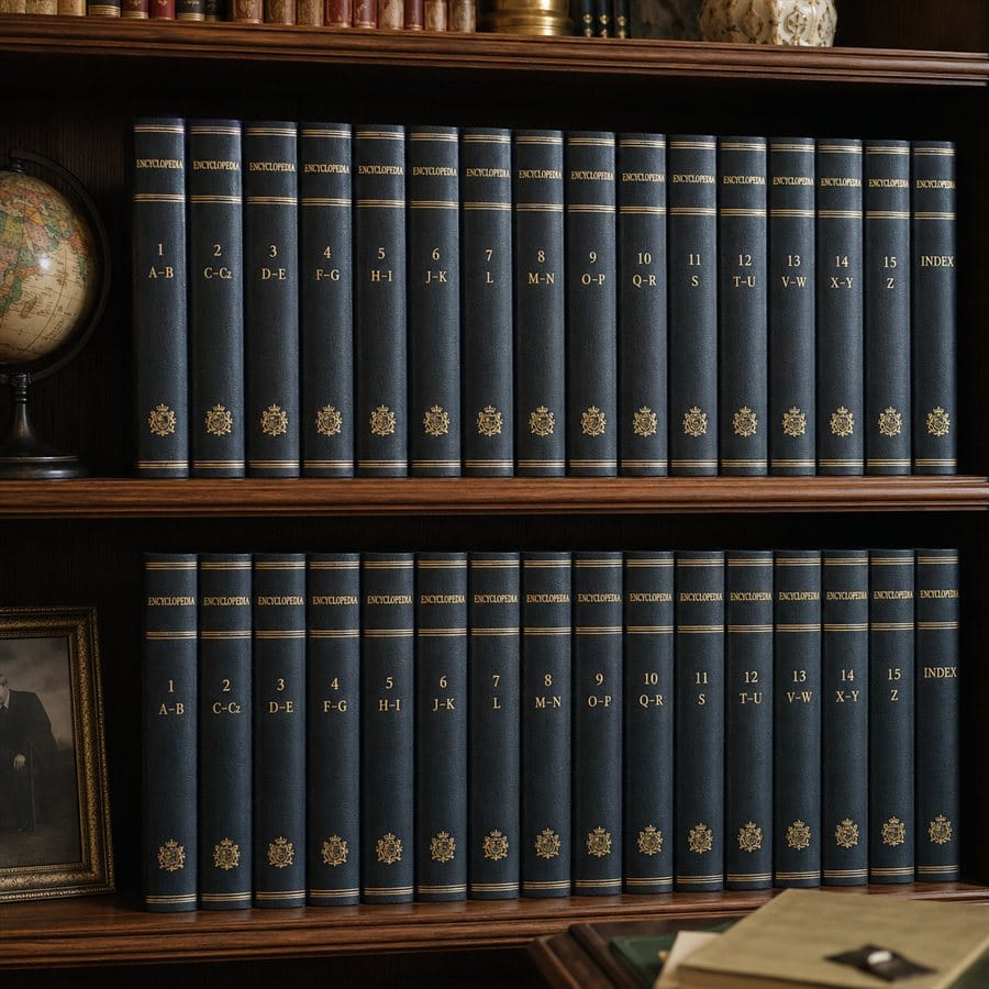 A matching set of hardcover encyclopedias