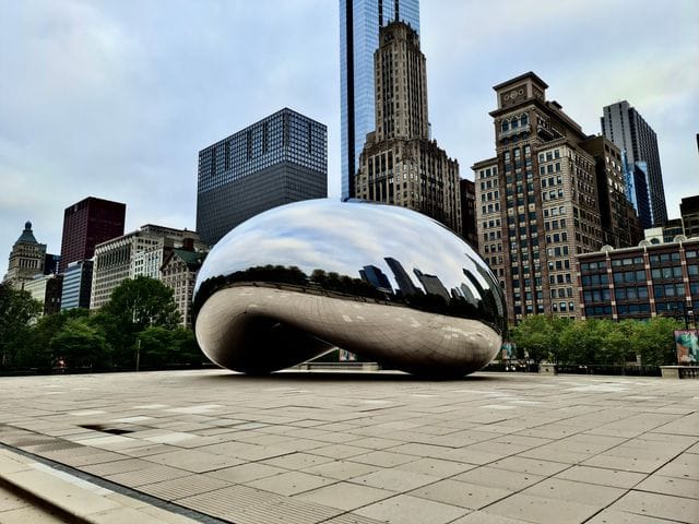 Cloud Gate, also known as The Bean, in Chicago