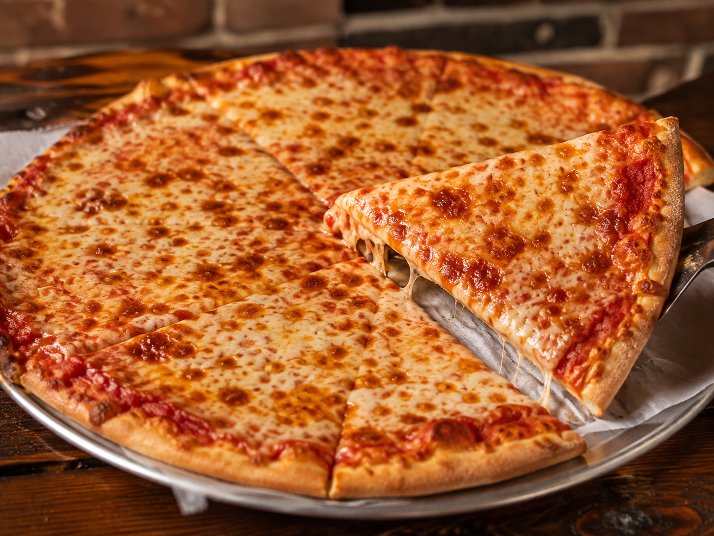 New York-style pizza slices