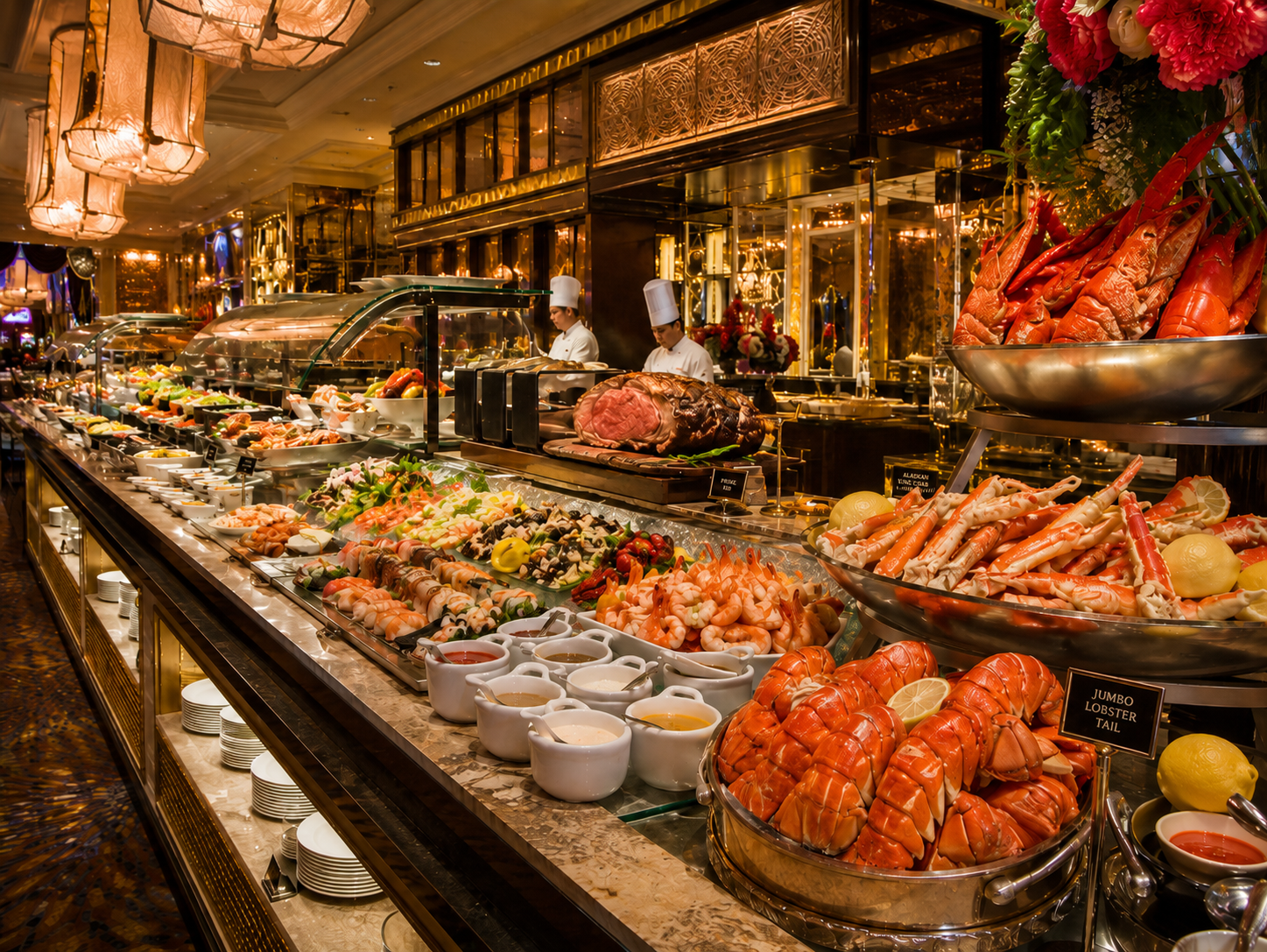 Large restaurant buffet