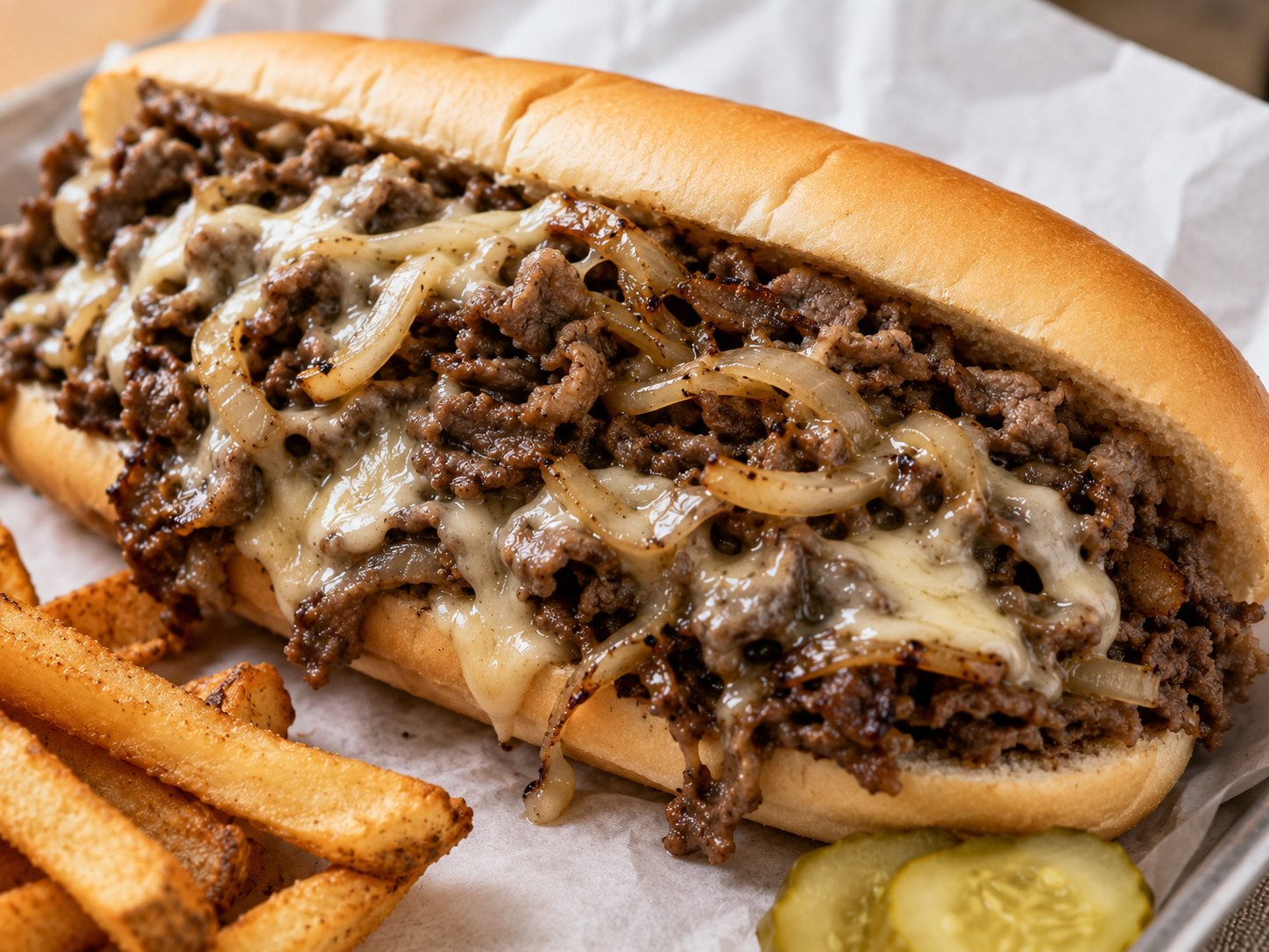 Philadelphia cheesesteak sandwich