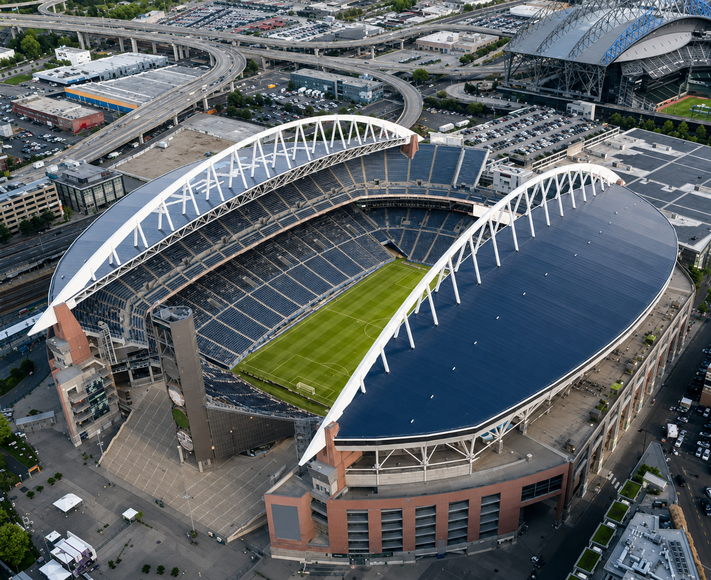 Aerial view of Lumen Field in Seattle