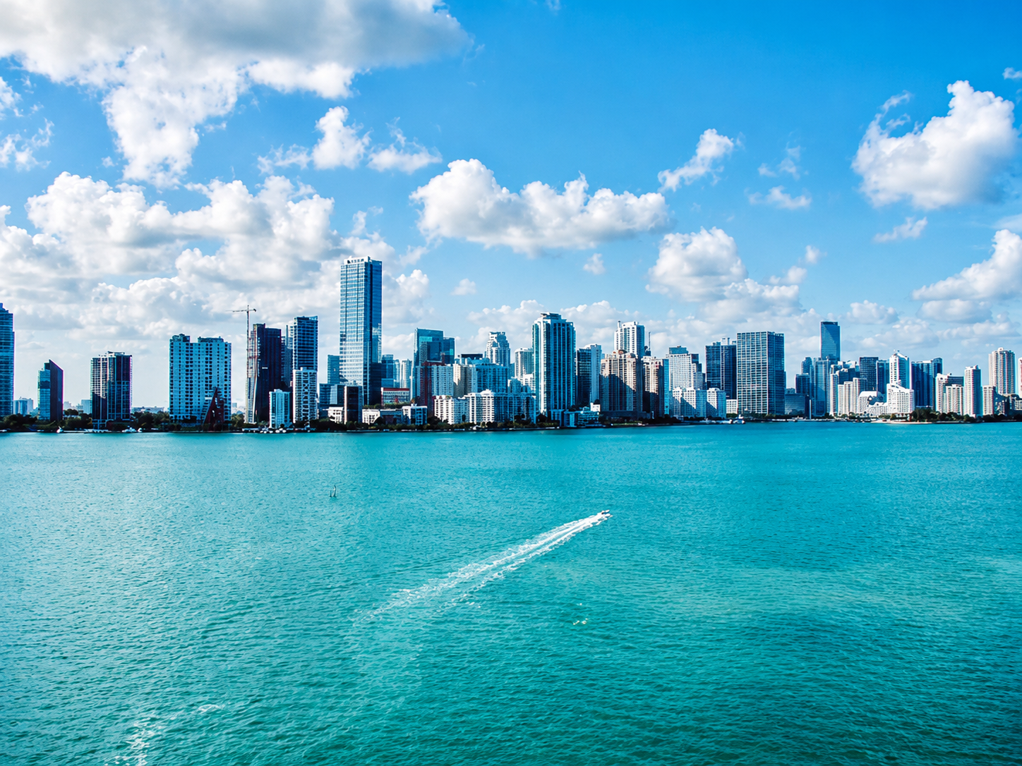 Miami skyline across Biscayne Bay
