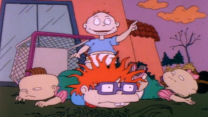 Tommy Pickles, Chuckie Finster, Phil and Lil from Rugrats