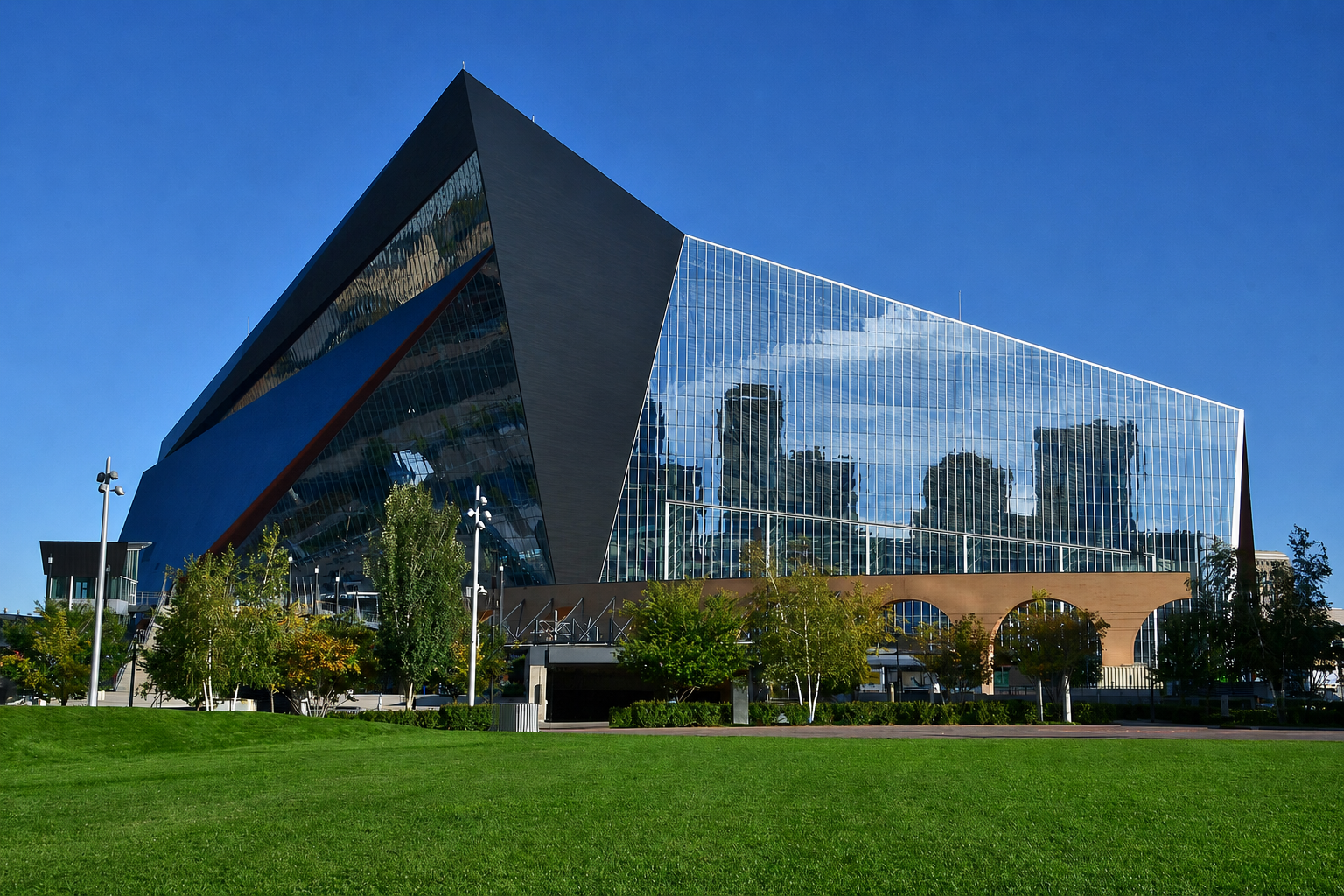 Exterior view of U.S. Bank Stadium in Minneapolis