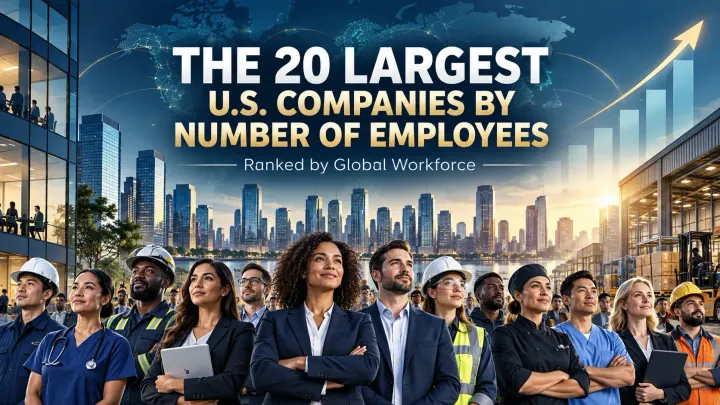 Workers representing the 20 largest U.S.-headquartered public companies by global employee count