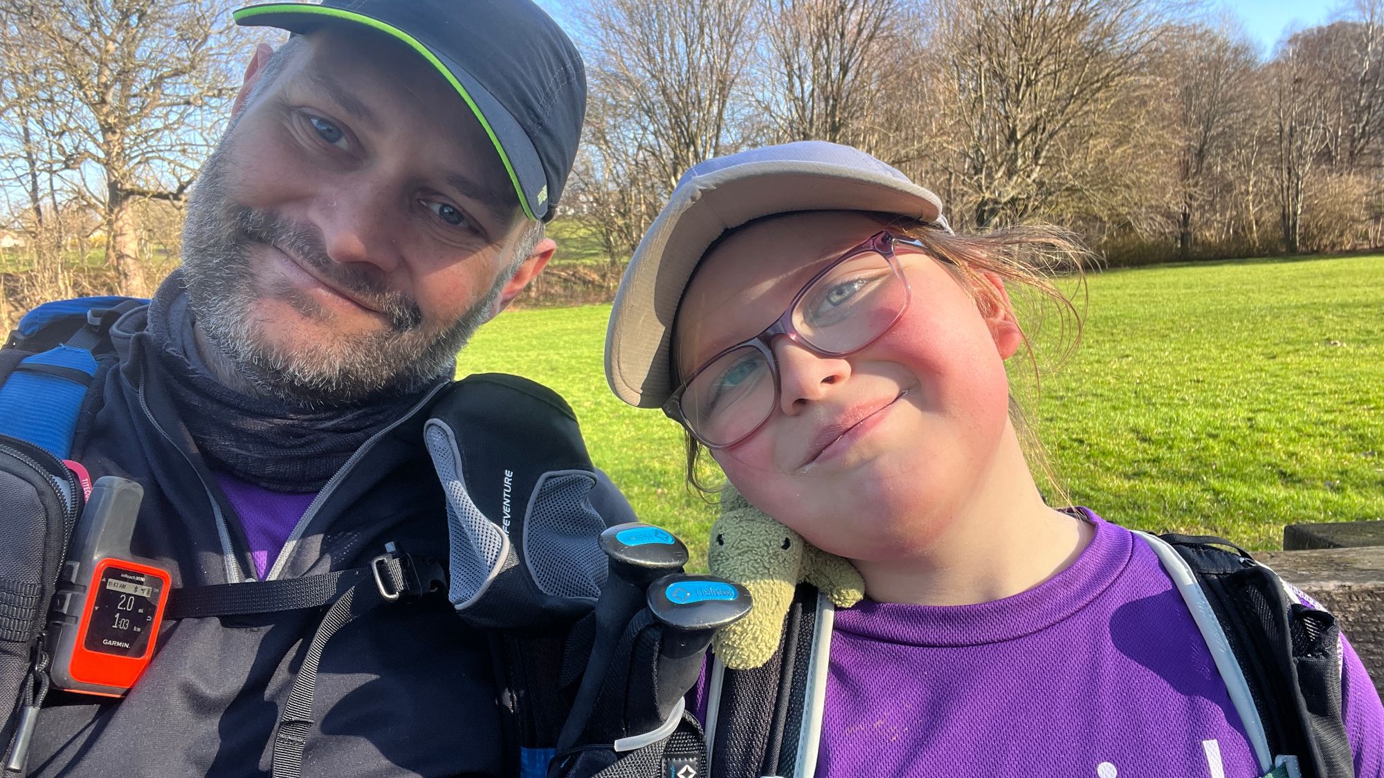 Stopping for a break in the morning sun… it was a beautiful day!