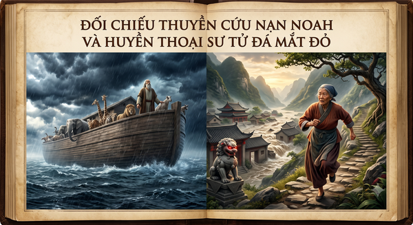 Đối chiếu câu chuyện Thuyền cứu nạn Noah và Sư tử đá mắt đỏ