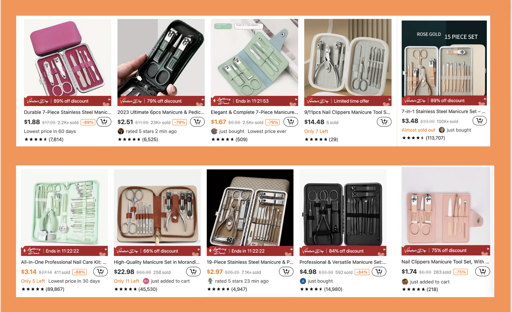 Manicure kit from TEMU