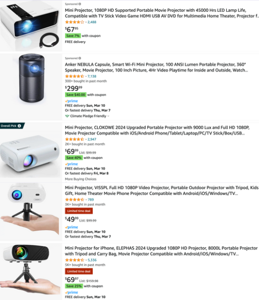 Mini Projector as gift for men