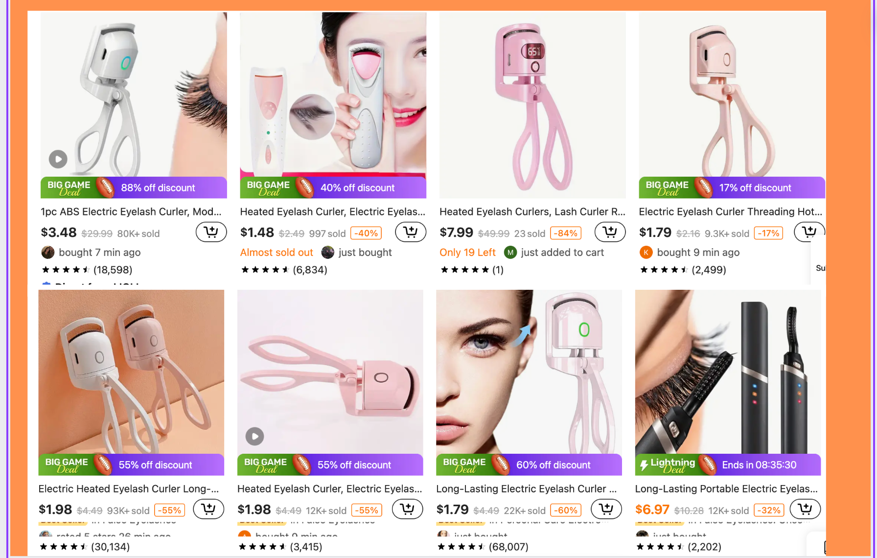 Heated Eyelash curler at TEMU