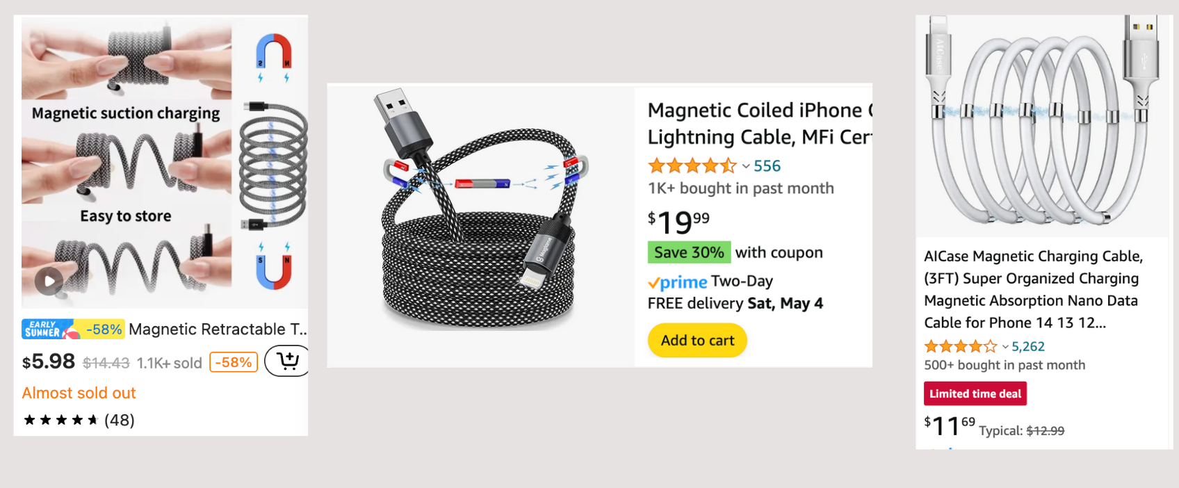 Some examples of Magnetic cables