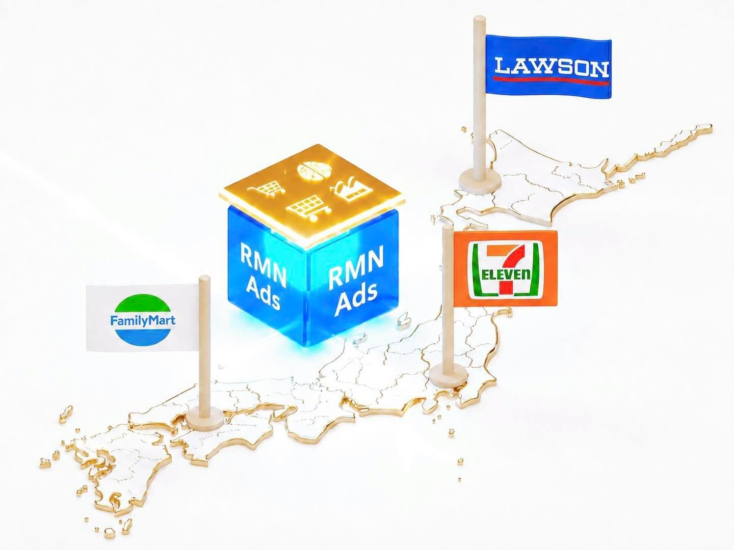 日本 7-Eleven、FamilyMart、Lawson 三大超商零售媒體與電通跨媒體廣告布局