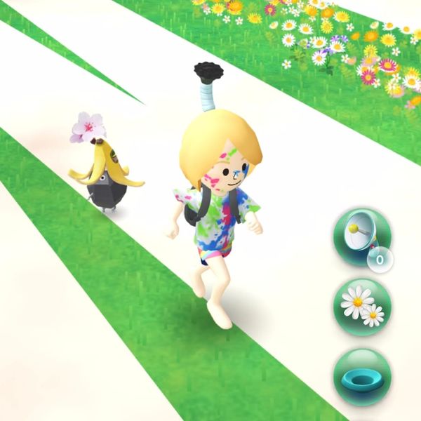 本人親自示範如何成為赤腳跑在花路上，還不會踩到香蕉皮的皮克敏玩家