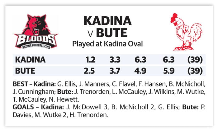YPFL: Second draw for Bloods and Bute
