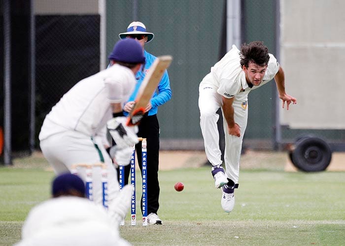 On an elevated stage