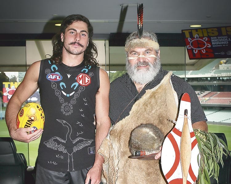 Jones designs Indigenous round jumper