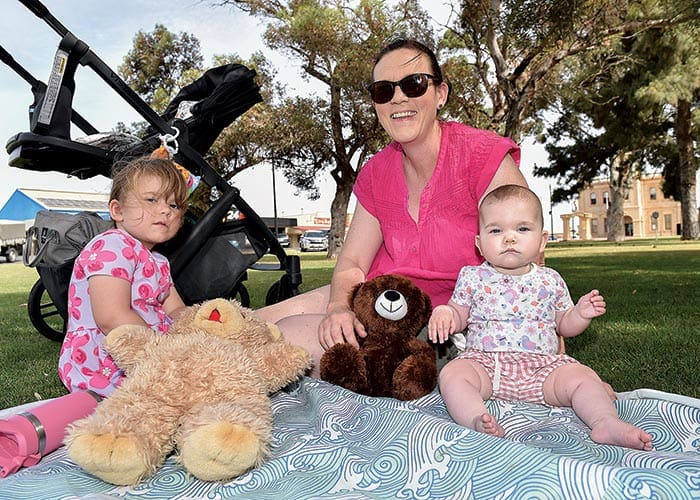 Teddy bears at picnic in the park