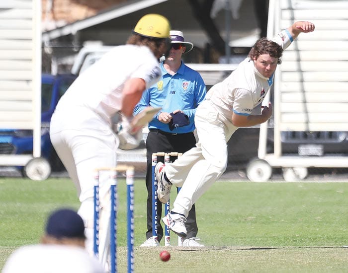 On an elevated stage