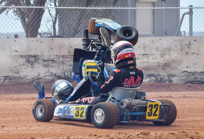 Dirt karts race the rain and win