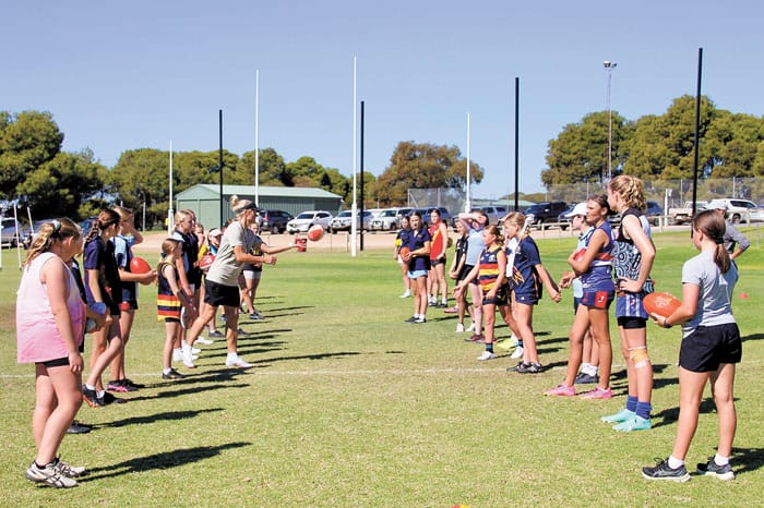 Erin Phillips inspiring Port Broughton girls