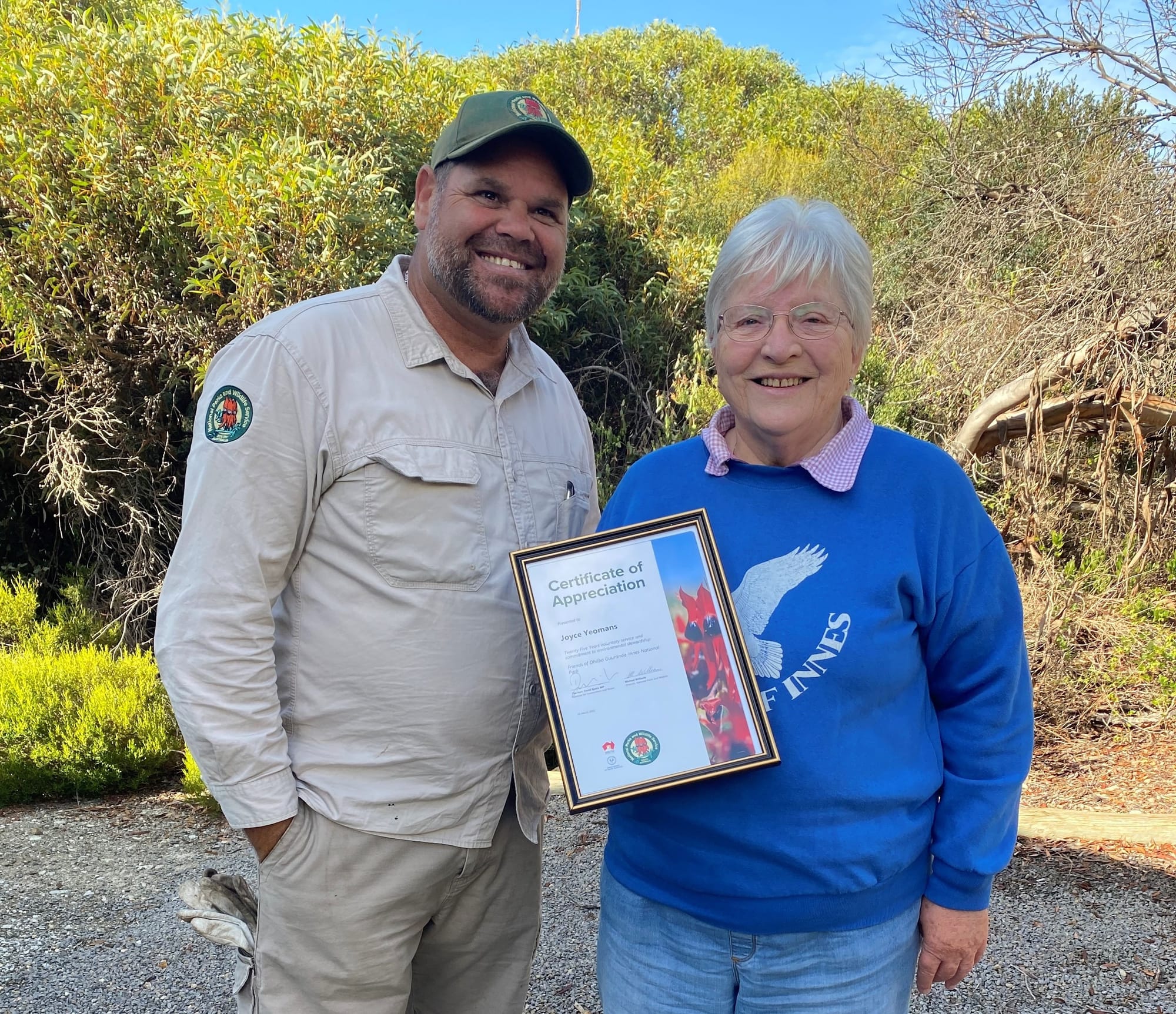 Joyce notches 25 years with Innes Friends Group