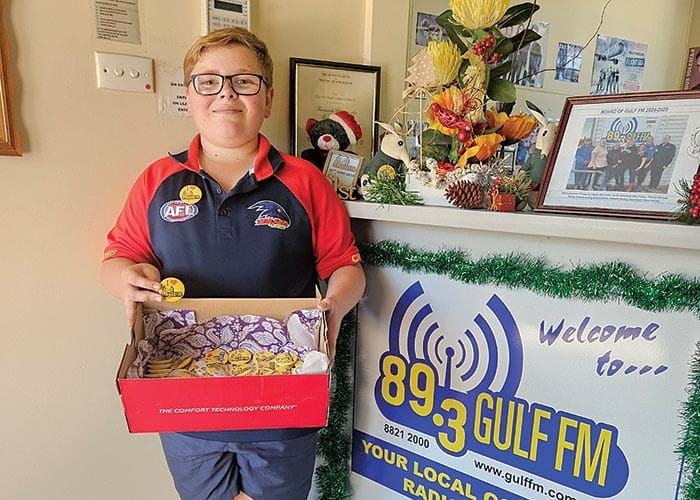 Local teen supplies Gulf FM with buttons