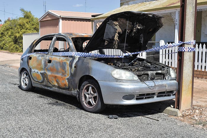 Vehicle fire on Ewing Street