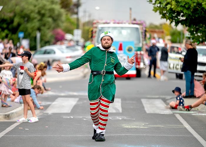 Dancing through the street