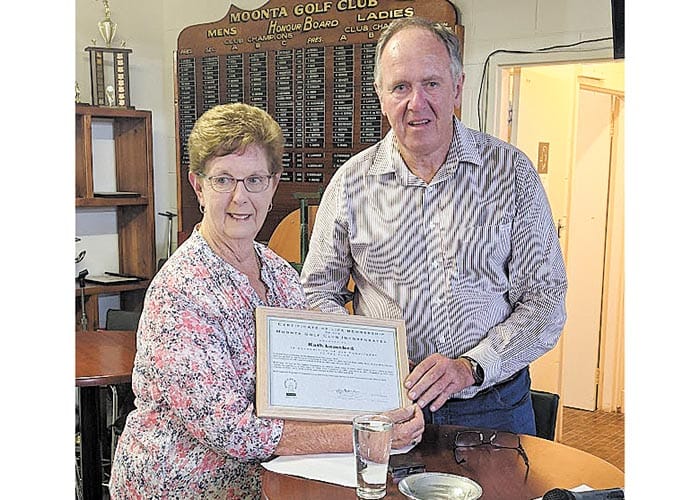 Kath announced as Moonta life member